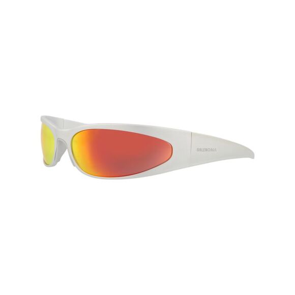 Balenciaga Shield-Frame Alluminium Sunglasses Silver Mens